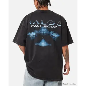 73Studio X Halo Halo 3 Vintage T-Shirt Black Acidwash