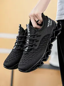 Men's Outdoor Casual Sports Shoes, Breathable Flyknit Mesh, Trendy Multi-Functional Leisure Shoes, Fashion Lightweight Men's Sneakers, Fashionable Sneakers, Mesh Fabric Sneakers, Trendy Walking Sneaker