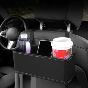 Car headrest rear storage box, rear seat hook hanging storage box, seat back storage, snack, beverage, and mobile phone storage box, backseat hanging organizer, car interior accessories