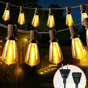 ST38 outdoor permanent string lights, LED combination string lights, IP65 waterproof and shatterproof bulbs, ideal for outdoor use, suitable for cafes, streets, festivals and public places. 25/50/100FT outdoorfun