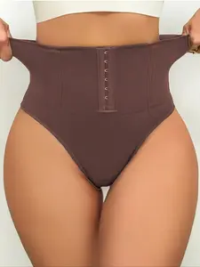 1 Piece Women's High Waist Belt Buttoned Body Shaping Pants Thong Shapewear, High Waisted Shapewear, Tummy Shapewear, High Waist Shaperwear, High Waist Shaping Underwear Seamless Girdle