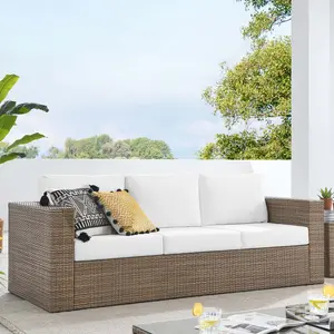 Modway Convene Outdoor Patio Outdoor Patio Sofa in Cappuccino White