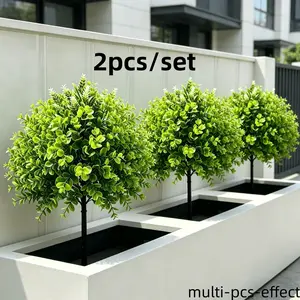 2pcs Artificial Greenery Ground Stakes for Garden Decor, Realistic Fake Plants for Outdoor Spring Summer Decoration, Lawn Simulation Grass Flowers