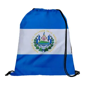 El Salvador Flag Drawstring Backpack – Lightweight and Durable Bag