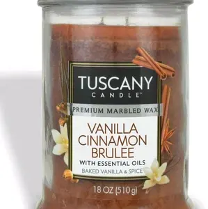 Tuscany Candle, Vanilla Cinnamon Brulée Scented Aroma Candle with Essential Oils, 18 oz (510g) - Aromatherapy Health Decoration Piece