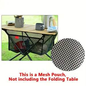 Under Table Hanging Mesh Pouch, Camping Equipment Organizer, Folding Table Storage Basket, Picnic Portable Storage Basket, Under Table Basket