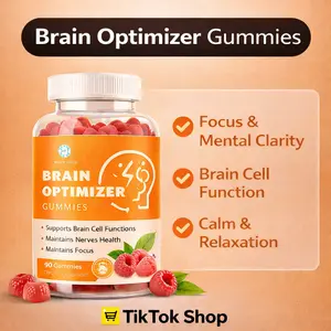 Brain Optimizer Gummies | Memory, Focus & AttentionSupport I Cognitive Health Supplement with Magnesium,Omega 3, Ashwagandha | 90 Count, Raspberry Flavor