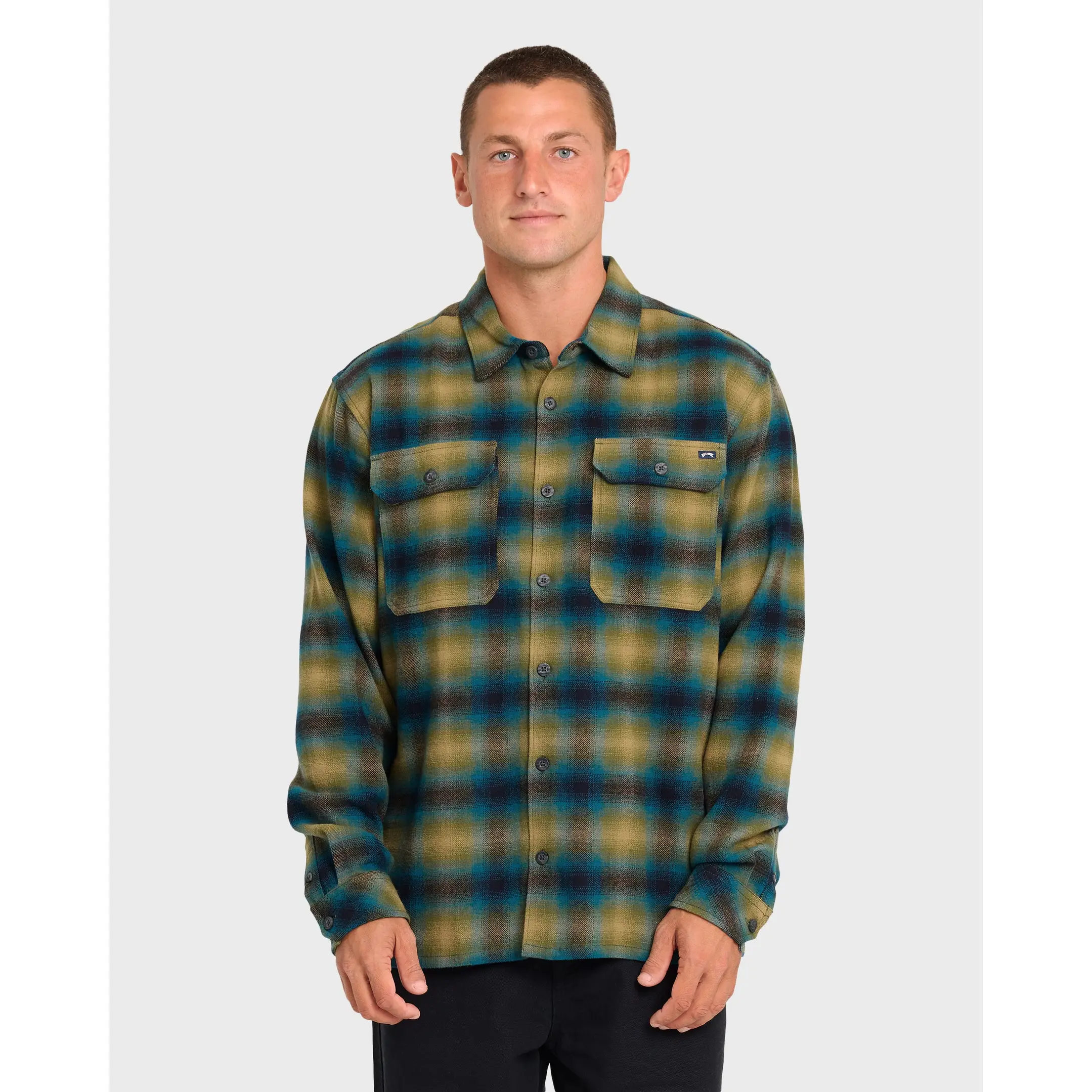 Offshore Long Sleeve Flannel Shirt - Ultramarine Green