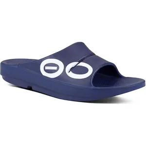 OOFOS Unisex OOahh Sport Slide Sandal - Navy - M3/W5 1500-NVY-M3-W5