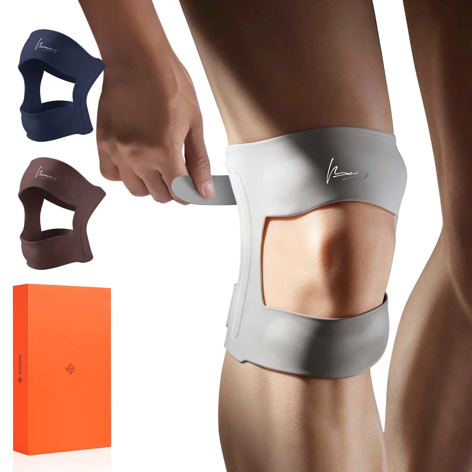 BSRSTAR Air Ultra-Thin Knee Brace for Women and Men, Breathable Adjustable Knee Support with Silicone Patella Pad, Flexible Side Stabilizers and Non-Slip Fit for Pickleball, Running, Hiking, Cycling, Gym Workouts, Sports and Daily Movement