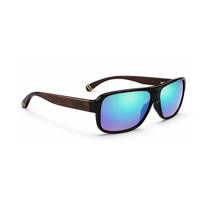 Green Skylights Wood Arms Sunglasses