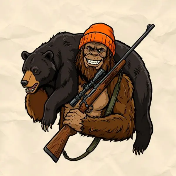 Black Bear Hunting Bigfoot Sasquatch Sticker, Deer Season Hunter Vinyl Decal, Waterproof  Transfer for Car, Truck, Laptop, Outdoor Gift