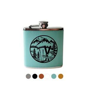 Flask Skiing in the Mountains. Skiing Snowboarding hip flask. Engraved Drinkware hip flask stainless steel