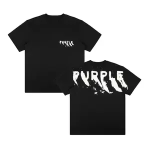 Purple Painted Wordmark Logo Letter Print Unisex 2 Sides T-Shirt, Local Brand Unisex Cotton Shirt, Casual Street Style Outfit, Tee - Sweater - Hoodie Collection