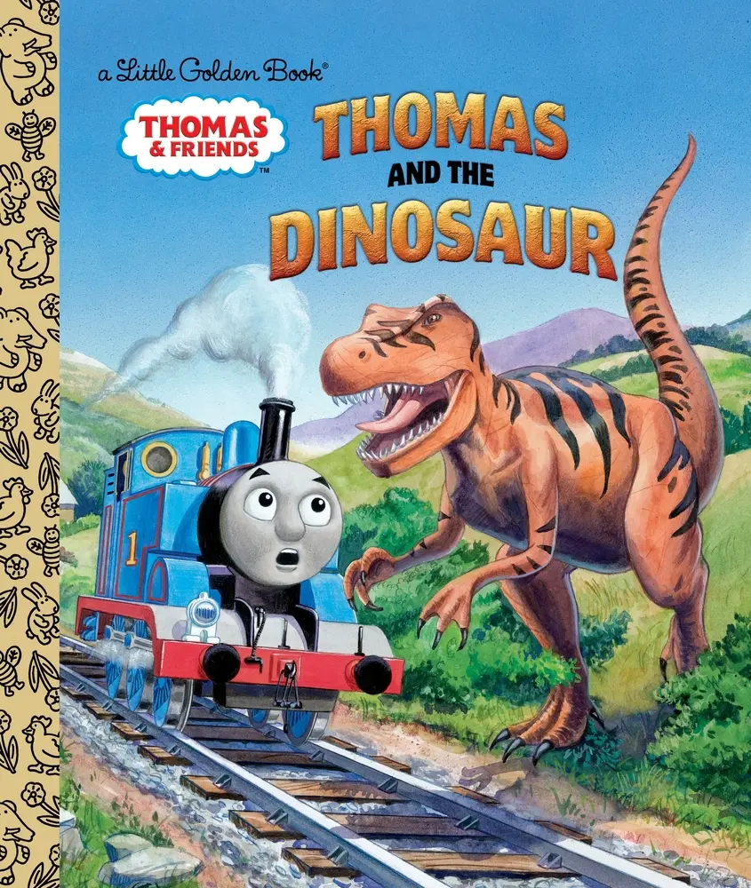 Used Hardcover Kid Book - Thomas and the Dinosaur (Thomas & Friends Series) by Golden Books, 0.28 lb Animal-Themed Double Thrill, English Text Used Copy for Boys Ages 3-7 (School & Educational Supplies), Kid Books, Ages 3 To 7