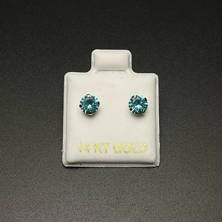 14k Gold 5mm Screw-back Stud Earrings – Multiple Color Options