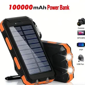 2026 Portable Solar Power Bank — 10,000 mAh! This multifunctional portable battery pack charger harnesses solar energy to provide mobile power, making it ideal for outdoor adventures like climbing, hiking, camping, picnics, and fishing.