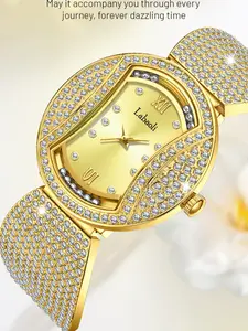 Luxury Full Crystal Women's Watch, Elegant Diamond-Encrusted Steel Band Waterproof Quartz Wristwatch, a Perfect Gift for Yourself or Your Best Friend