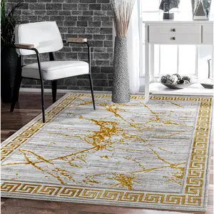 Area  Marble 4x5 Cream  Carpet Modern Abstract Rug Living Room Dining Bedroom Rug