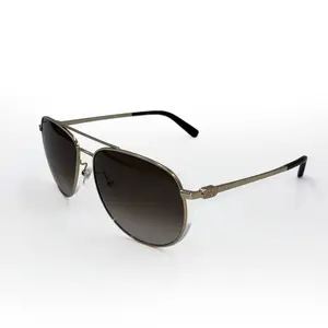 Salvatore Ferragamo SF157S/60 Gold Aviator Sunglasses Classic Pilot Style with Gradient Dark Lenses & Full-Rim Metal Construction