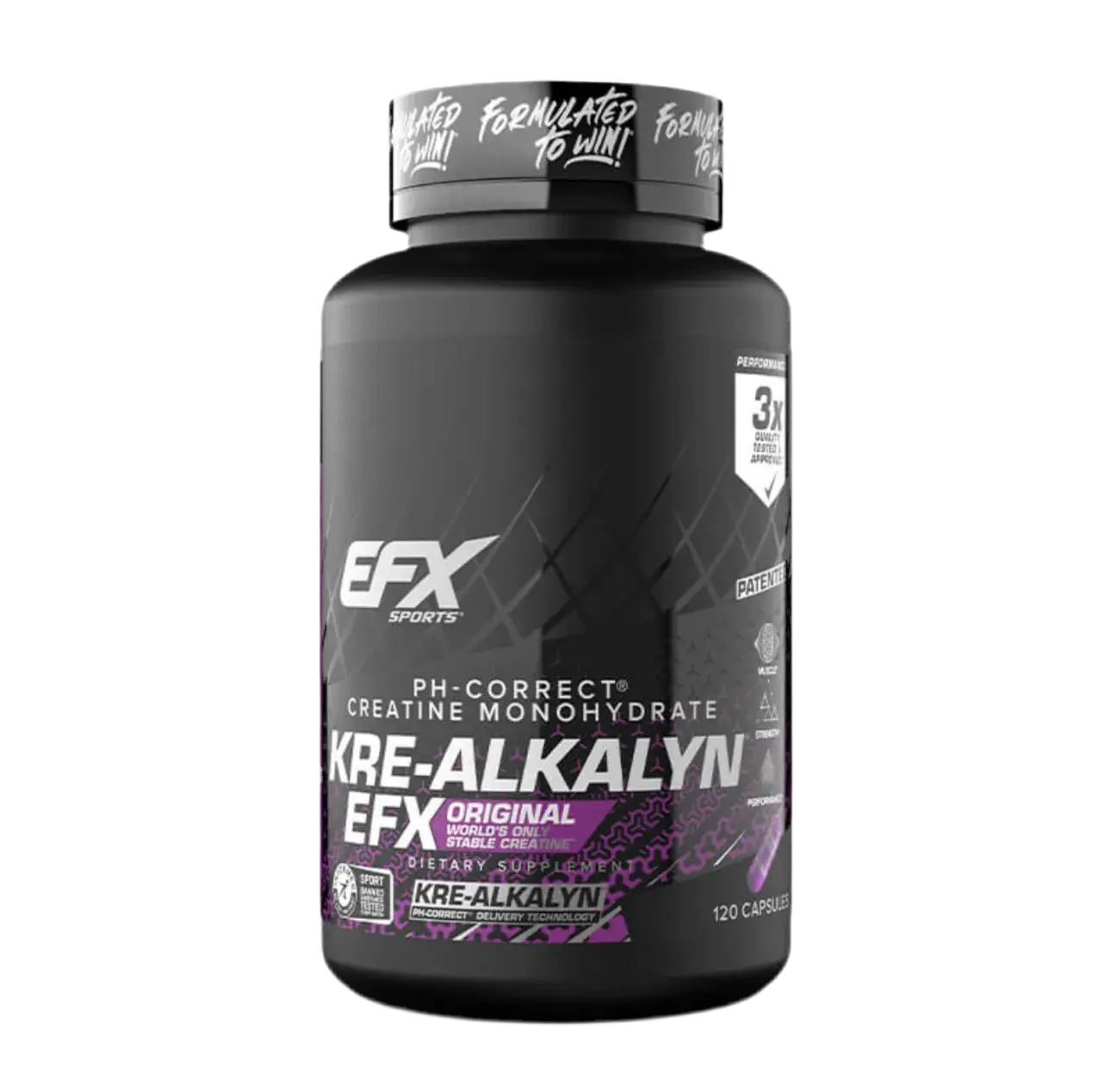 EFX Sports Kre-Alkalyn Creatine Capsules | pH Stabilized Buffered Creatine, No Loading Phase Needed | Supports Strength, Power and Recovery Daily | Available at Prime Sports Nutrition