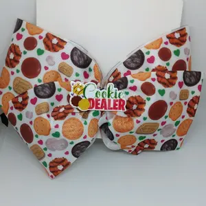 Cookie hair bow clip slip grip