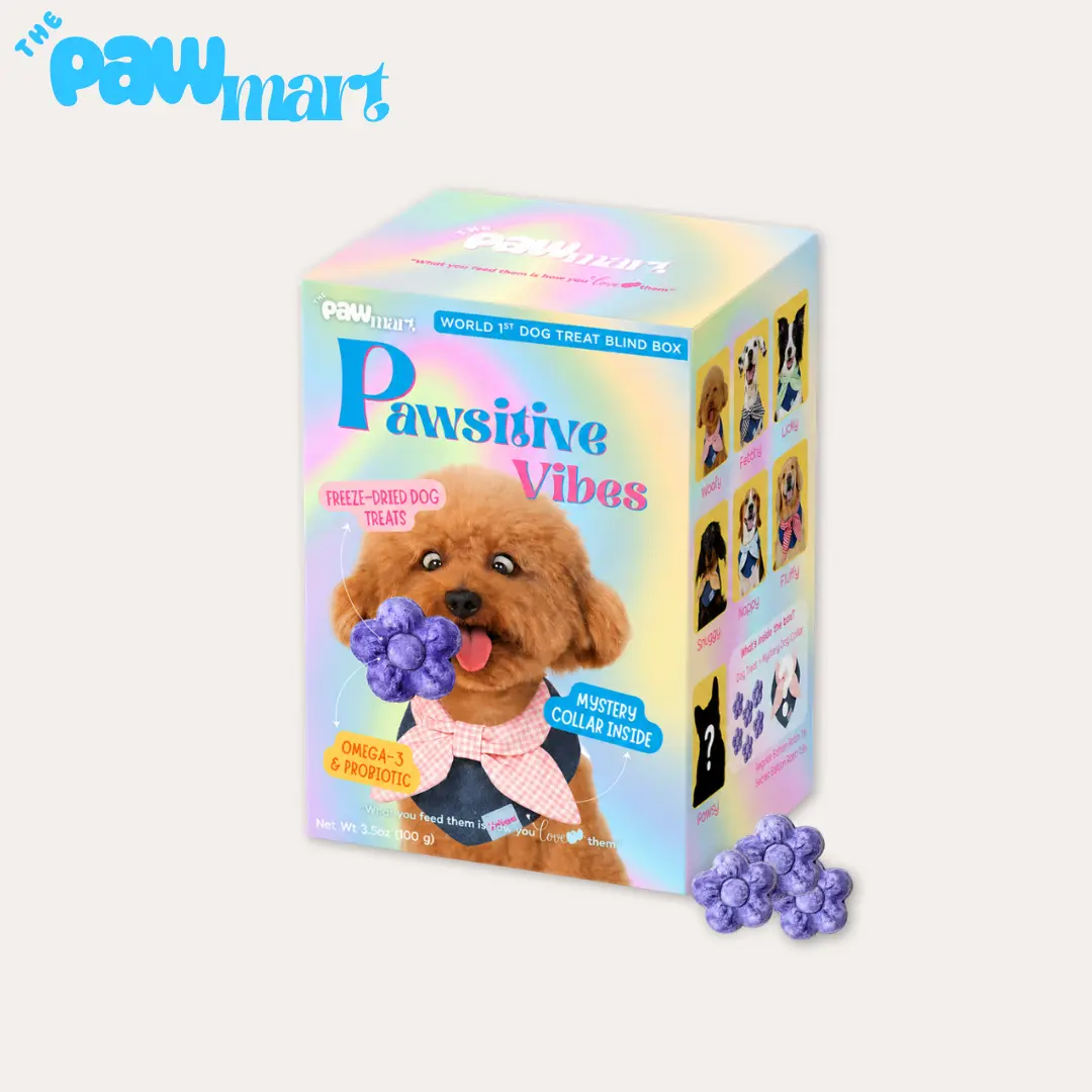 The Pawmart Dog/Cat Treat Blind Box With Mystery Collar | Freeze-Dried Dog Treats + Collectible Dog Bandana | Limited Edition Pet Gift Box healthy treat