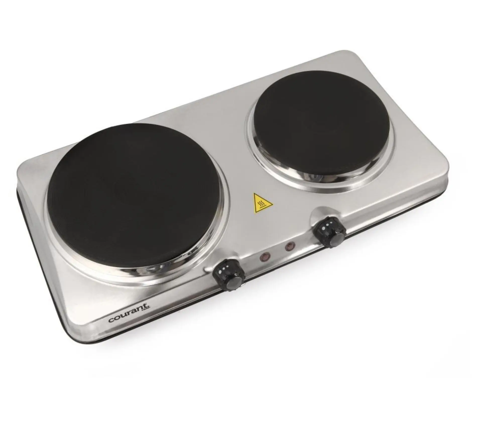 Courant 1700 Watts Electric Double Burner, Stainless Steel