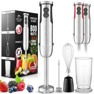 3-In-1 Immersion Blender – 800W, 12-Speed Handheld Stick Blender