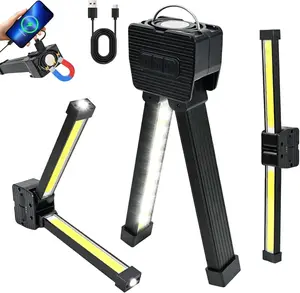 Gym Lamp for Posing, Portable Magnetic LED Flashlight with 180° Rotatable Head, 4 Lighting Modes, Waterproof Rechargeable Battery, USB Power Bank for Camping, Hiking, and Emergency Use