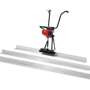 Gas-Powered Concrete Screed Set: Aluminum Board Straight Edge Bars in 6ft, 8ft, and 11ft Lengths, Four-Stroke Cement Finishing Vibrating Motor With Height-Adjustable Handles, High-Efficiency 6500 RPM Concrete Tool