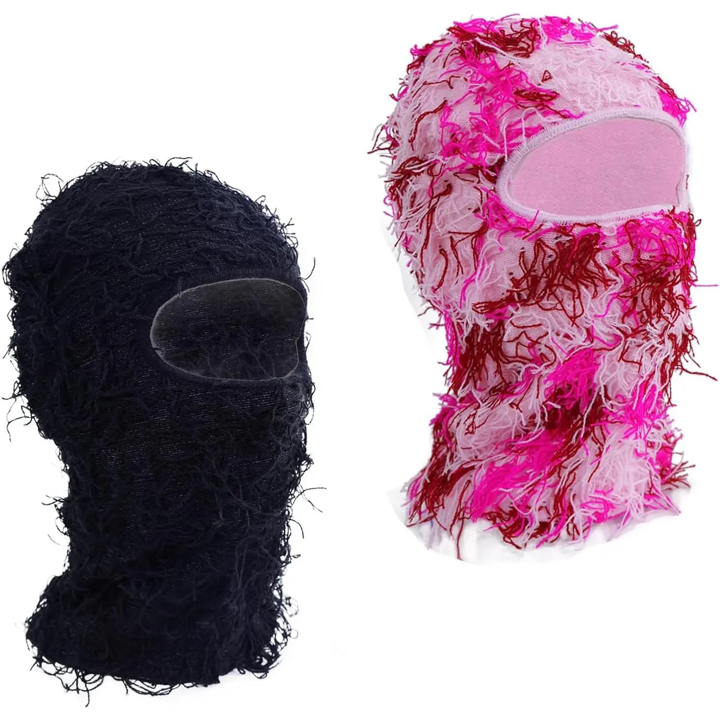 2 Pack Distressed Balaclava Ski Mask for Men,Shiesty Yeat Knitted  Mask for Cold Weather,Women Winter Full Covering