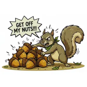Get off my Nuts Sticker 3in x 2in UV funny squirrel UV Resistant