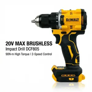 Dewalt DCF805 20V Brushless Impact Driver Kit – 90Nm Max Fastening Torque for M3-M8 Machine Screws – Three-Mode 70 Lumen LED with Adjustable Beam Direction