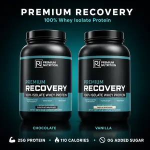 Whey Isolate Protein Powder, 25g Protein | Premium Recovery for Muscle Growth & Fast Recovery | Low Carb, Digestive Enzymes | Chocolate & Vanilla, 30 Servings | Premium Nutrition