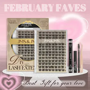 3D Baby Sofia Kit l JMS&JMS Long-Lasting Bond&Seal 8-18mm Eyelash Cluster DIY Lash Extensions at Home Makeup Cosmetic with Natural Lash Look Soft Lightweight Feb Faves