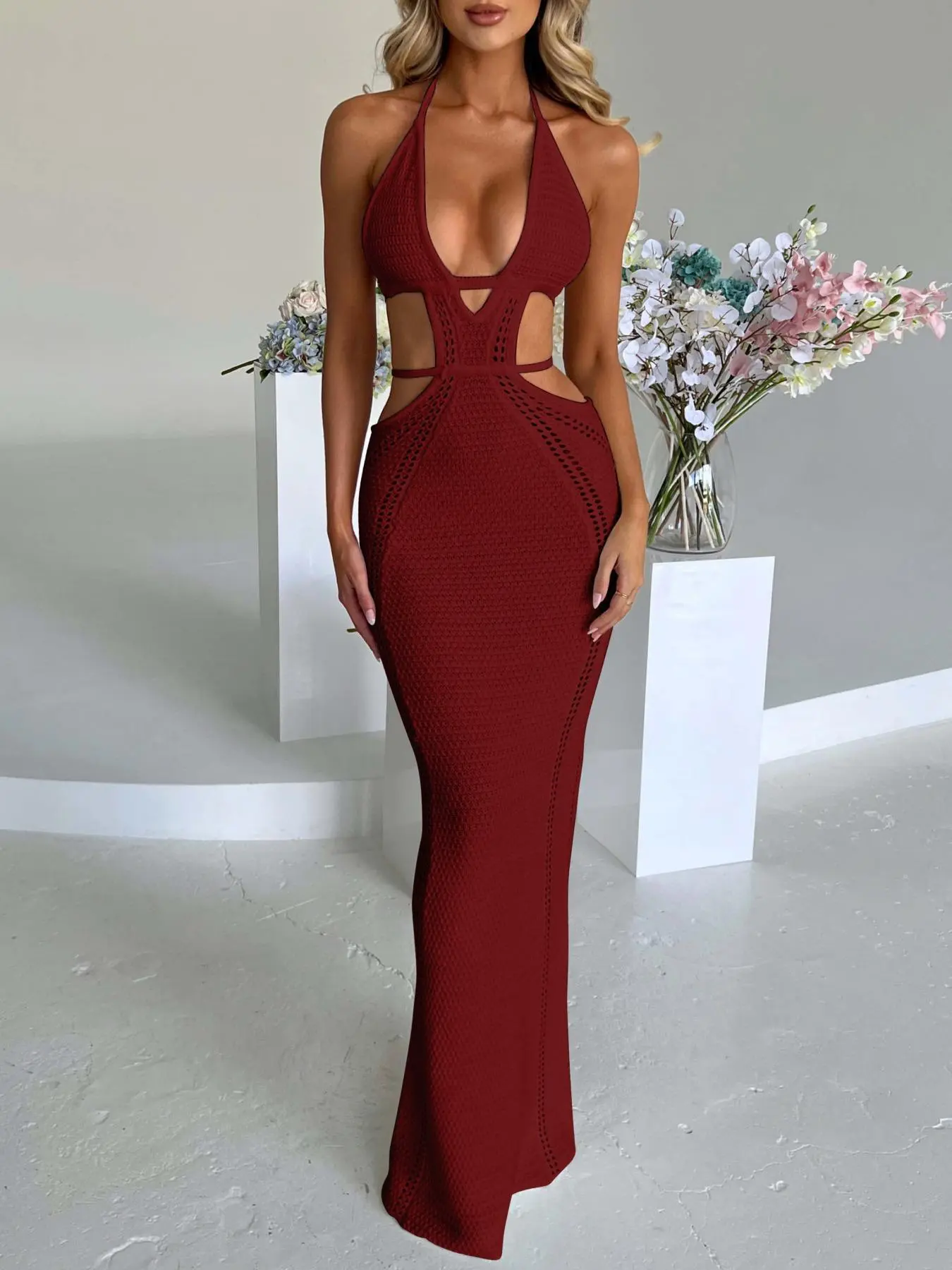 Women's Plain Cut Out Hollow Out Tie Back Cami Dress, Sexy Backless Halter Neck Dress for Party Club Dating Wear, Ladies Home Coming Summer Clothes, Halter Strap Dress - TikTok Shop Women's Plain Cut Out Hollow Out Tie Back Cami Dress, Sexy Backless Halter Neck Dress for Party Club Dating Wear, Ladies Home Coming Summer Clothes, Halter Strap Dress - TikTok Shop