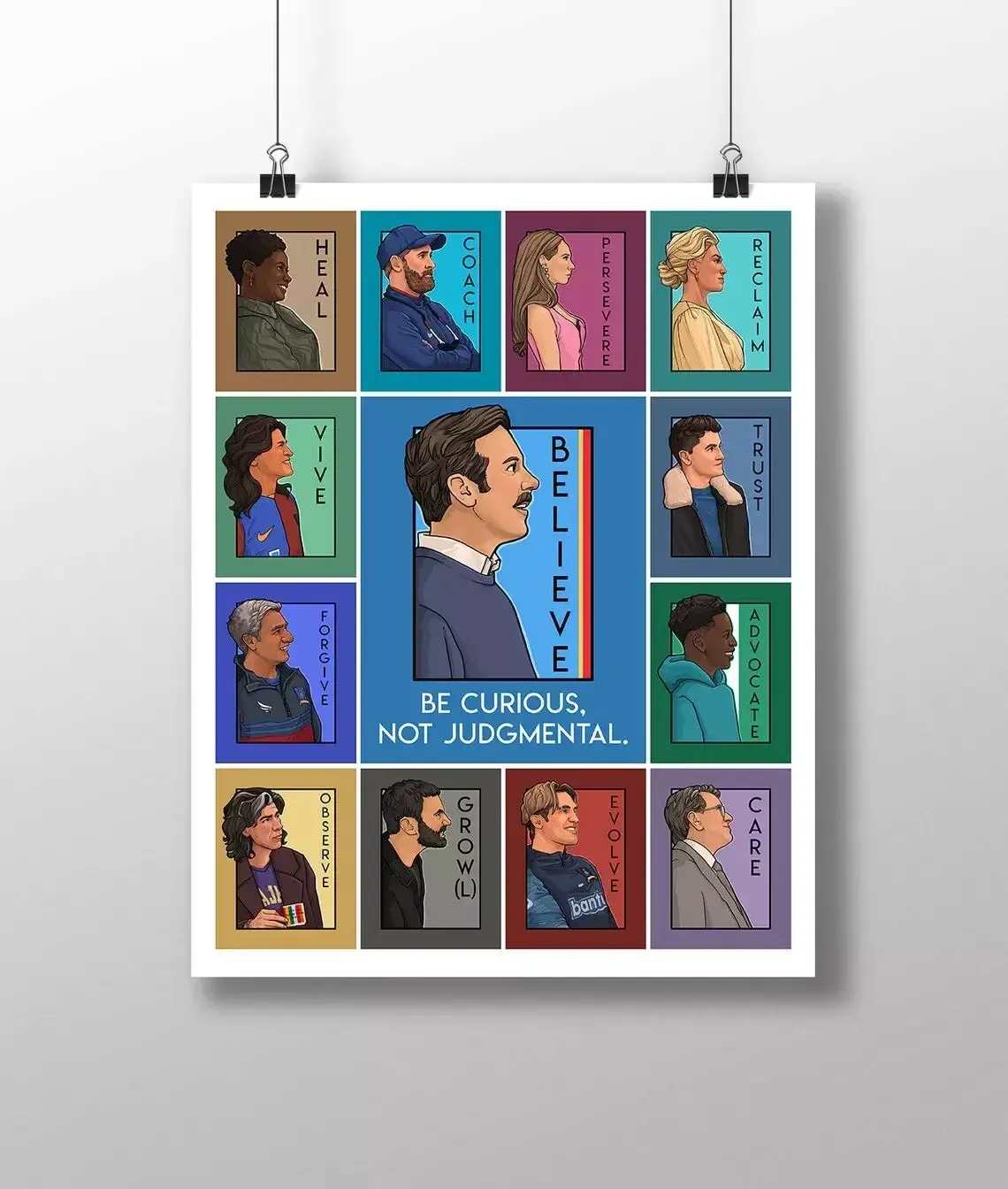 NoFramed, Be Curious, Not Judgemental Collage Ted-Lasso Poster
