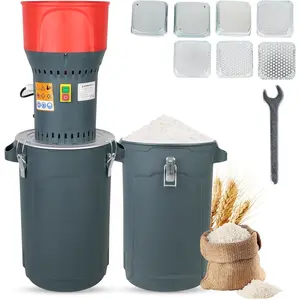 6.6 Gallons 25L Electric Dry Corn Grain Grinder Mill with 7 Sizes Sieves for Farm Home Wheat Spice Rice Feed Flour Cereals