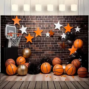 Basketball Themed Party Background Banner, Basketball Party Decoration, Wall Decoration, Photography Background, Indoor and Outdoor Decoration, Ornaments