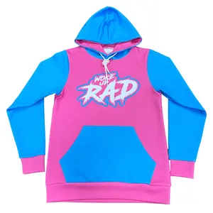 Hoodie - Woke Up RAD Logo (Pink/Blue)