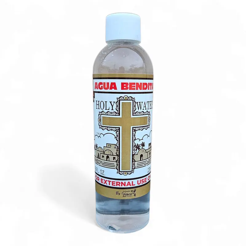 Agua Bendita 8oz Holy Water - Blessed Water for Spiritual Protection, Cleansing, Prayer