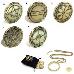 5 Pentacles of Mercury Coin Set - Communication & Knowledge Seals with 72 Names of God