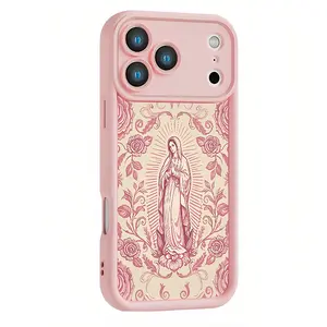 Virgin Mary Pattern Phone Case for iPhone 17 16 15 14 13 12 11 – Soft TPU, Fully Protected & Shockproof Cover Stylish Trendy Gift for Christian Faith Lovers!