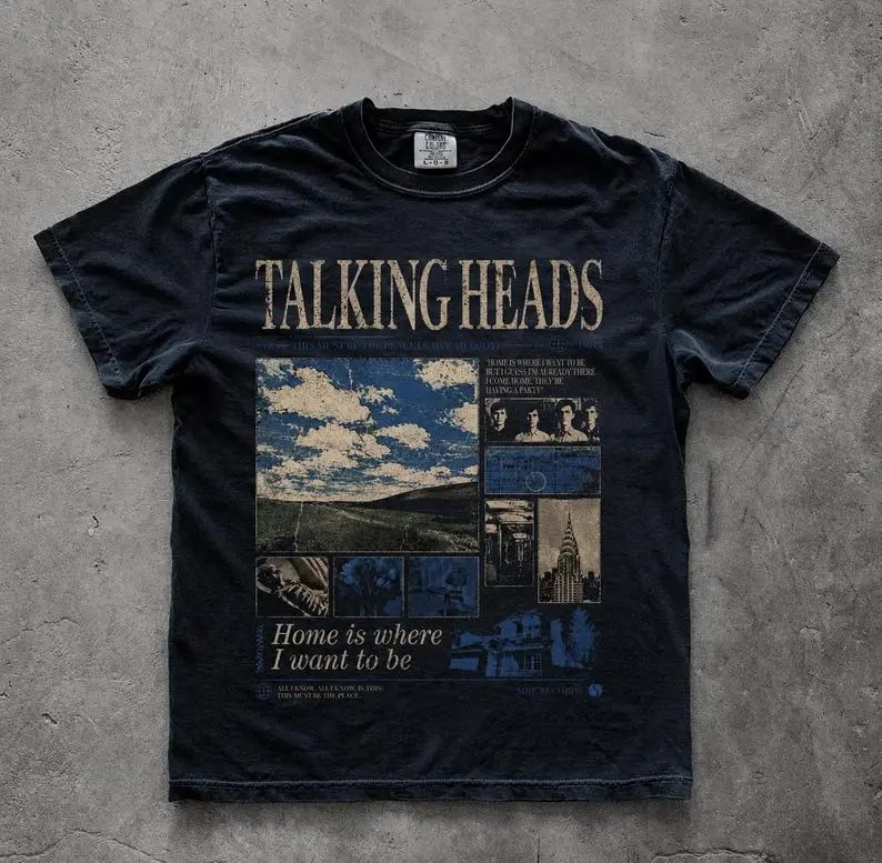Talking Heads Home Is Where I Want To Be T-Shirt | Vintage Collage Band Tee