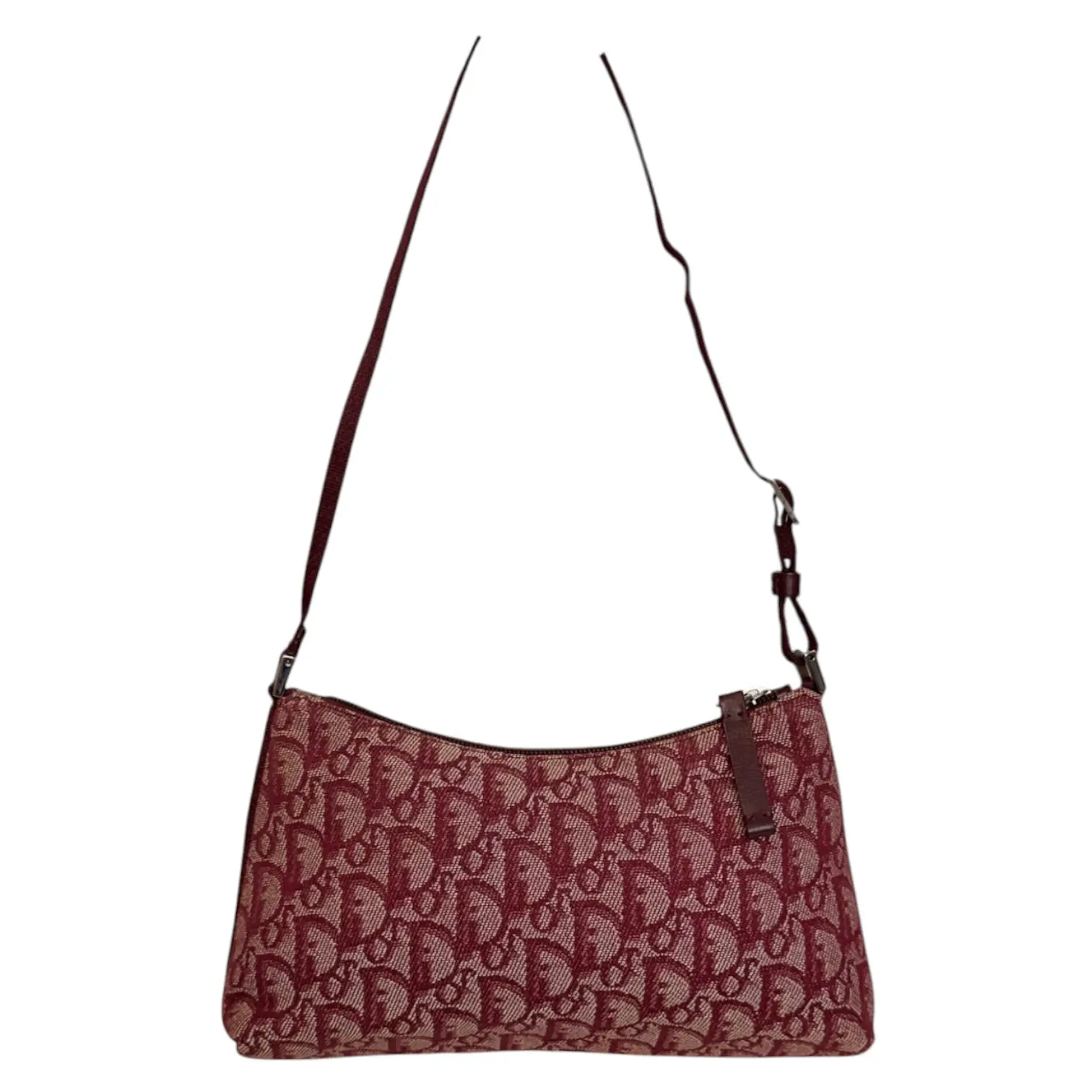 Pre-owned Dior canvas and leather Shoulder bags Unboxing CHRISTIAN Red Trotter Canvas Shoulder Pochette