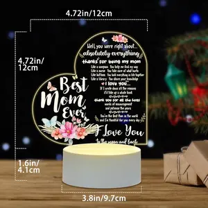 Engraved Night Lamp - Festive Decorative Light, Ideal Gift for Moms from Daughters for Mother’s Day, Birthday