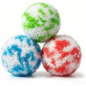 3 Pack Scrub Cleaning Balls, Multipurpose Scrubber Ball for Kitchen & Bathroom Cleaning, Polypropylene Scrub Ball for Sink, Countertop, Tub, Shower, Tile, Grout, Floor & Corners