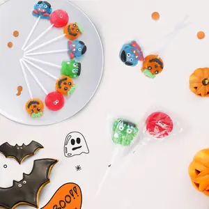 Halloween Lollipop Suckers,Pumpkin Candy,Spooky Candies,Individually Wrapped,Great for Goody Bag Fillers