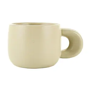 Golden Lion Cute Bear Mug - Korean Style Matte White Ceramic Cup, 200ml, 11.5x7.9x6cm